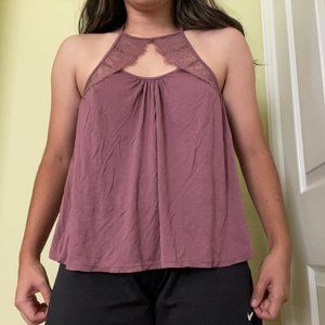 Urban Outfitters Kimchi Blue Mauve Lace Tank Top